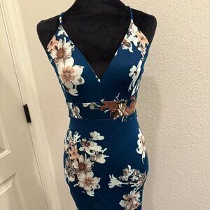 Windsor Women's Blue Floral Dress Size S